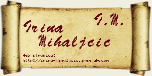 Irina Mihaljčić vizit kartica